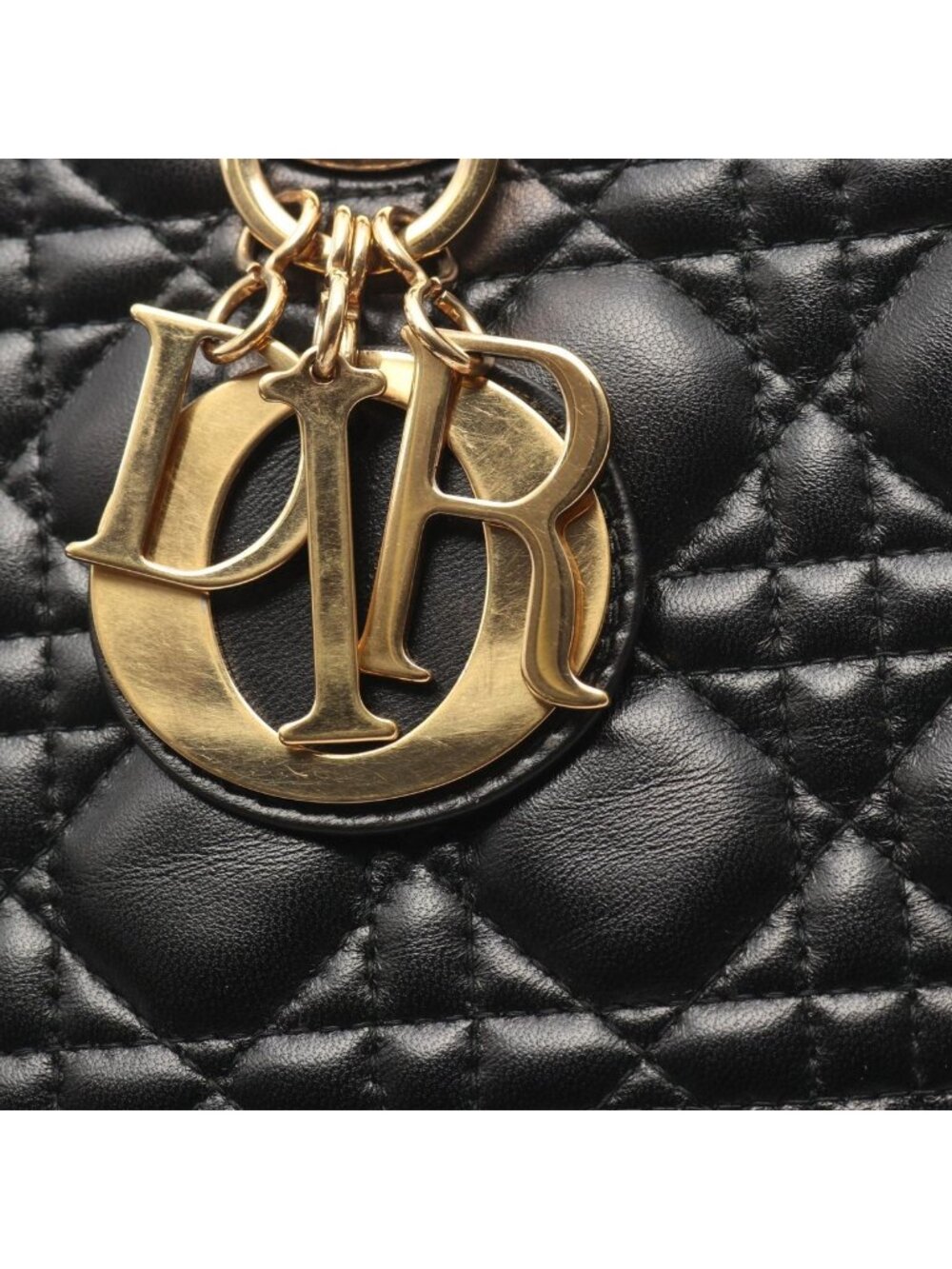 Dior Handbag Large Cannage Black Leather 2-Way Tote - Picture 6 of 10